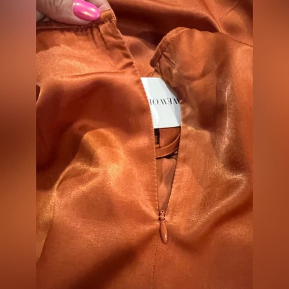 WeWoreWhat Slip Wide Leg Jumpsuit, size Small NWT straps & zipper color clay - Picture 6 of 14